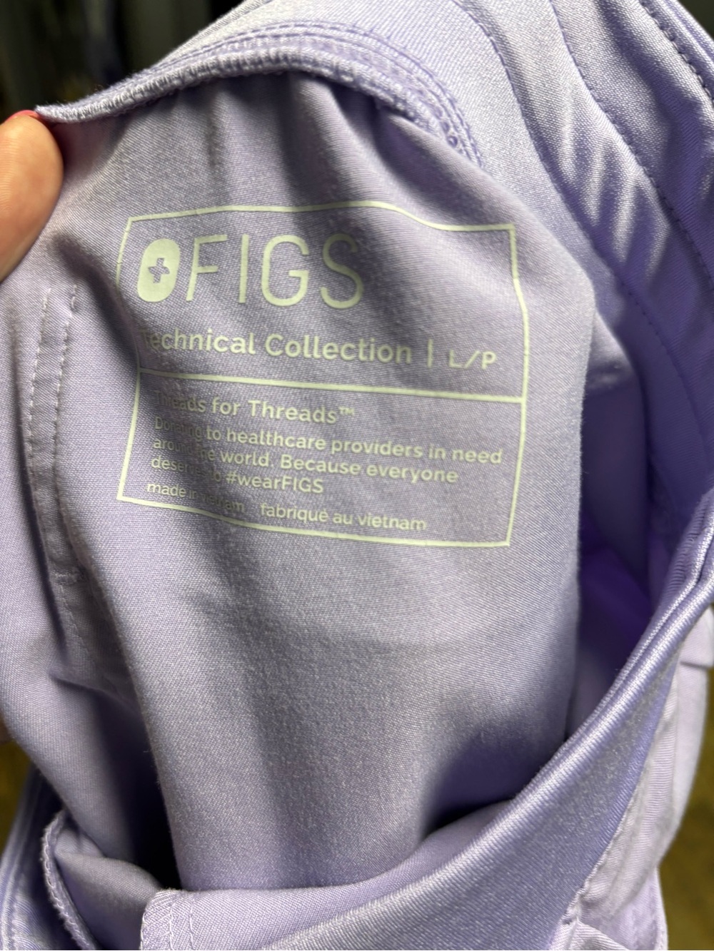 Figs Zamora Jogger Pants. Wild iris with Neon Drawstring petite large - Picture 3 of 3